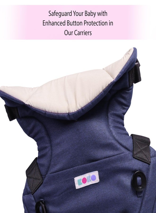 Koko Elegant Adjustable Baby Carrier Cum Kangaroo Bag-Lightweight and Breathable-Back-Front Carrier for Baby with Safety Belt-Max Weight Up to 15 Kg (Navy Blue) - Image 5
