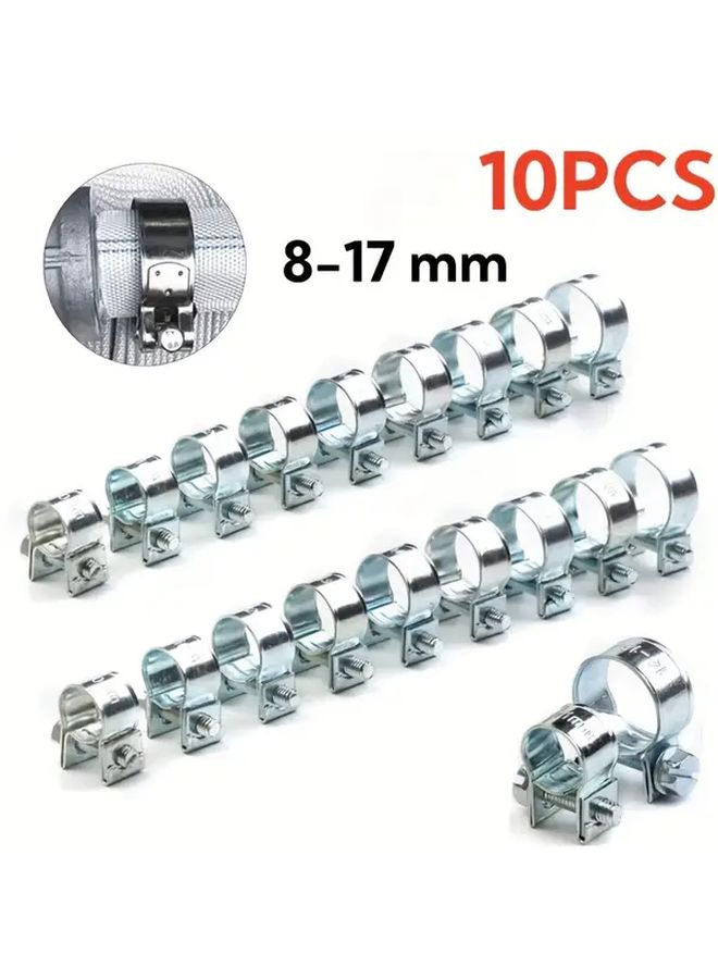 Mini Hose Clamp Clips 10pcs For Fuel Line Diesel Petrol Pipe 15 17mm - Image 1