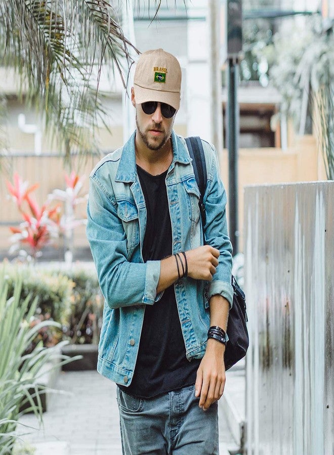 Speedy Pros Soft Baseball Cap Brazil Style B Flag Embroidery Flags World Cup Soccer Twill Cotton Embroidered Dad Hats for Men & Women Black Design Only - Image 5