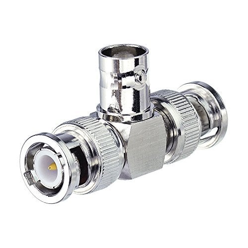 EIGHTWOOD Eighwood 2pcs BNC Tee Adapter BNC Female to Dual Male 3 Way Video Splitter Connector for CCTV Cameras - Image 1