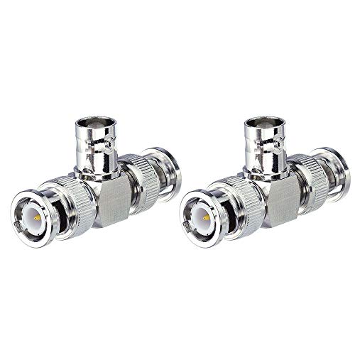 EIGHTWOOD Eighwood 2pcs BNC Tee Adapter BNC Female to Dual Male 3 Way Video Splitter Connector for CCTV Cameras - Image 4