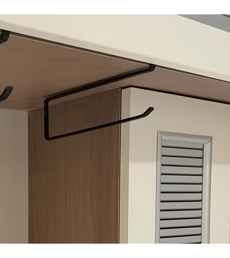White Wall Mounted Kitchen Paper Holder No Adhesive Tissue Organizer - Image 5