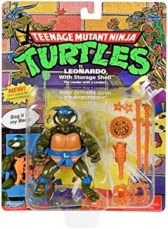 تيناجر ميوتنت نينجا ترتلز غلاف تخزين كلاسيكي مجسم ليوناردو باللون الأخضر والبرتقالي مقاس 10.16 سم 81031 - Image 4