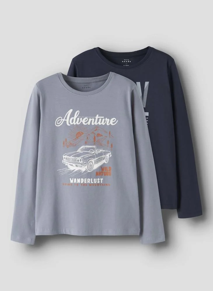 نيم ات مجموعة تيشيرت شبابي بياقة مستديرة - مكونة من قطعتين