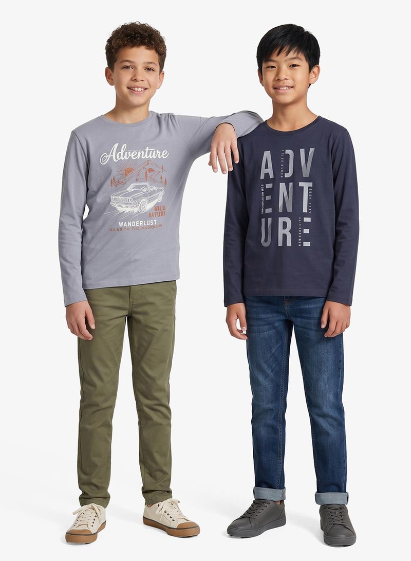 NAME IT Youth 2 Pack Of Crew Neck T-Shirt - Image 2