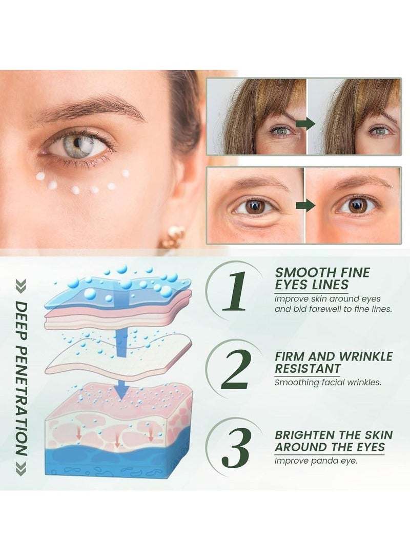 EELHOE Eye Cream Anti-Aging, Anti Wrinkle Cream, Removes Under Eye Puffiness, Bags, Expression Lines, & Dark Circles, Natural Ingredient Moisturizer Improve Dryness Reduce Fine Lines and Wrinkles - Image 3