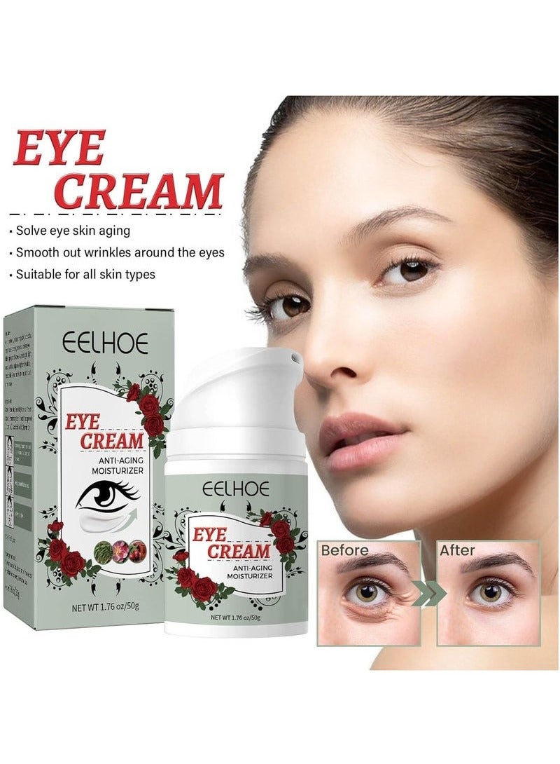 EELHOE Eye Cream Anti-Aging, Anti Wrinkle Cream, Removes Under Eye Puffiness, Bags, Expression Lines, & Dark Circles, Natural Ingredient Moisturizer Improve Dryness Reduce Fine Lines and Wrinkles - Image 2