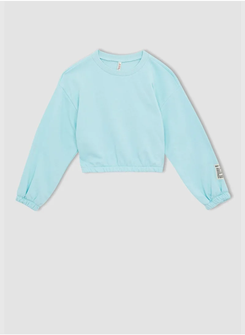 DeFacto Long Balloon Sleeves Crop Sweatshirt