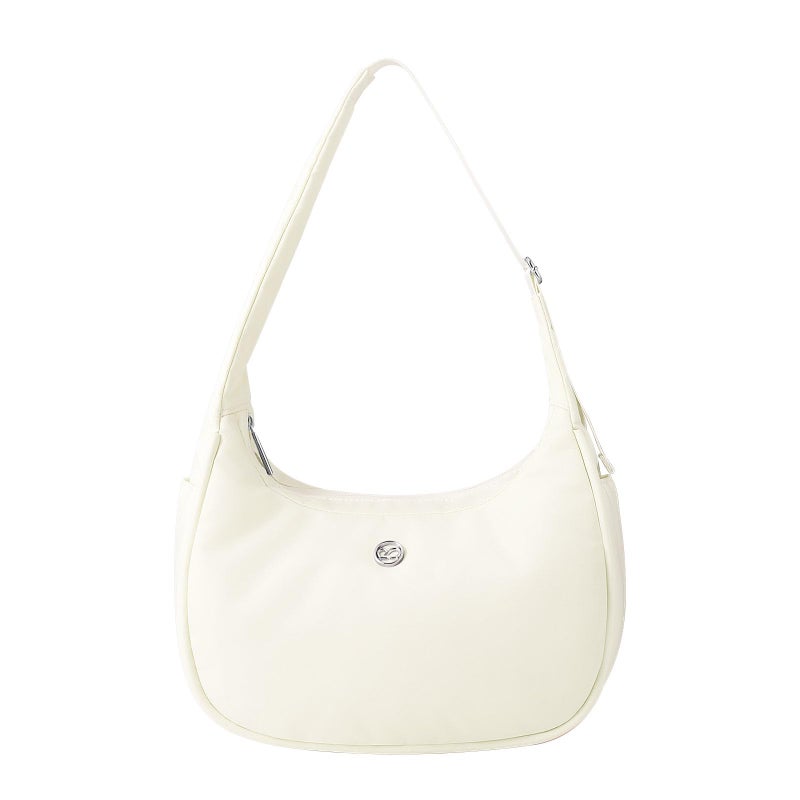Babysun Mini Shoulder Bag Women Nylon Crescent Bag 4L Underarm Shoulder Purse Women's Shoulder Handbags Small Tote Bag Ivory - Image 1