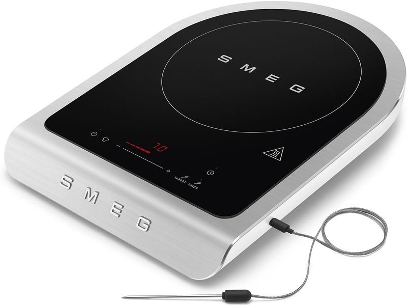 SMEG Portable Induction Hob PIC01WHMUK – Compact Single Burner, 10 Power Levels, Modern Italian Design, Easy-to-Clean, Energy-Efficient, Matte White 2100 W PIC01WHMUK White Matt - Image 4