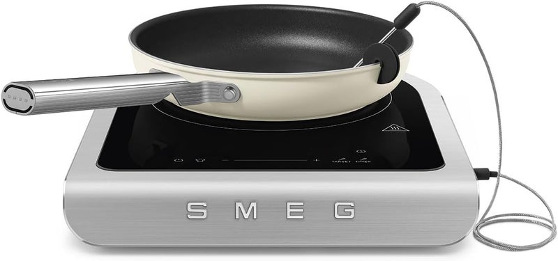 SMEG Portable Induction Hob PIC01WHMUK – Compact Single Burner, 10 Power Levels, Modern Italian Design, Easy-to-Clean, Energy-Efficient, Matte White 2100 W PIC01WHMUK White Matt - Image 2