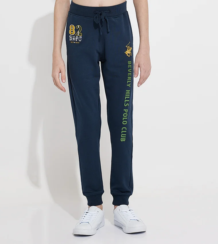 Logo Printed Drawstring Waist Joggers