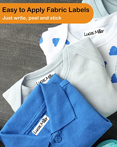 CHUBBIEE All Purpose No-Iron Kids Clothing Labels, Self-Stick Write-On Fabric Labels for Camp, School, Daycare, Nursing Care, Toys, Organizing, Washer & Dryer Safe, Pack of 80 - Image 4