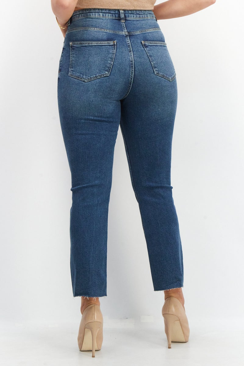 Cropp جينز نسائي بقصة عادية قابل للتمدد، أزرق - Image 3