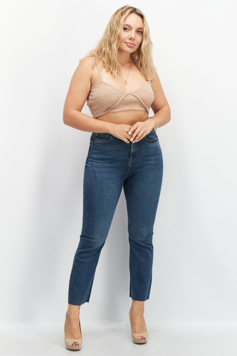 Cropp Women Regular Fit Solid Stretchable Jeans, Blue - Image 4