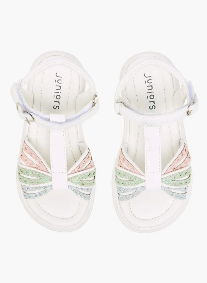 JUNIORS Girls Glitter Embellished Sandals