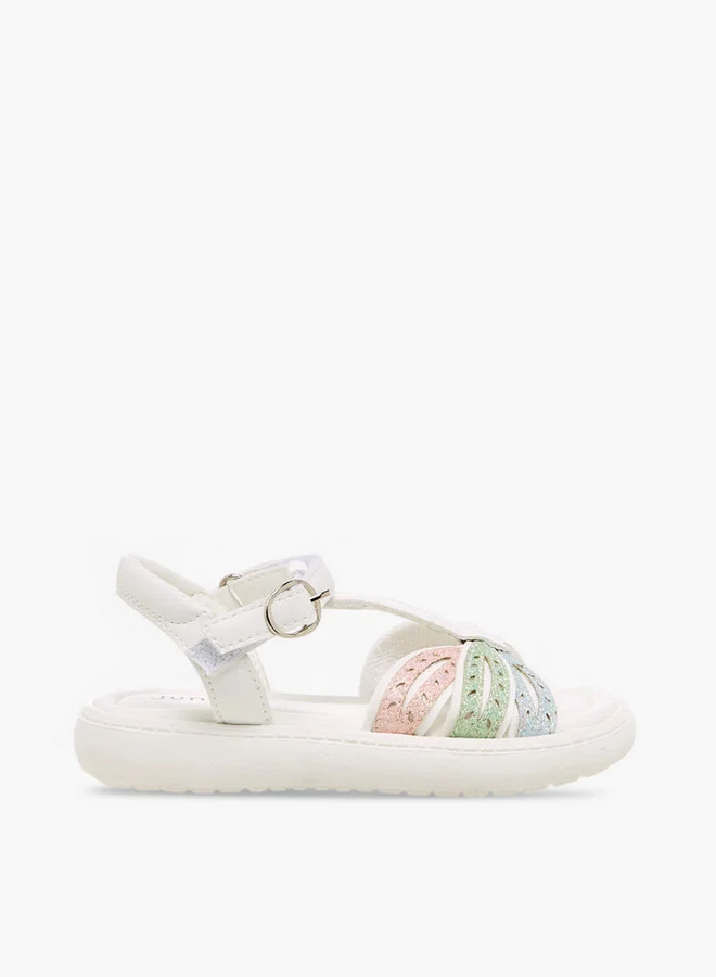 JUNIORS Girls Glitter Embellished Sandals