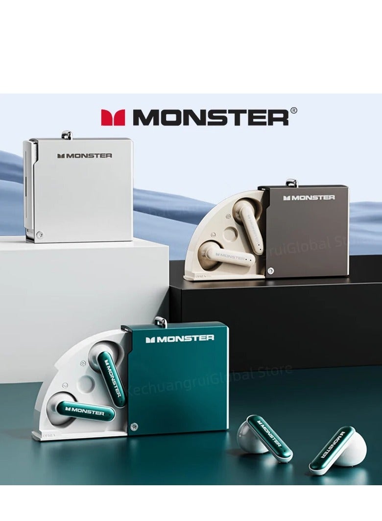 Monster XKT17 Wireless Bluetooth Earbuds Gaming Headphones Deep Bass Low Latency Game Headset with Built-in Microphone For Gaming Noise Canceling Headsets Tarnish - Image 3