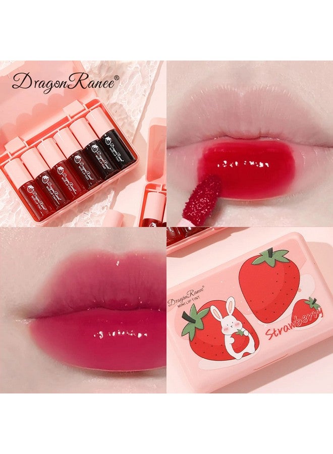 MinFei 6 Colors Lip Tint Stain Set, Korean Lip Gloss Mini Liquid Lipstick, Lip And Cheek Tint, Long Lasting Non-Stick Cup Waterproof Makeup  - Image 2