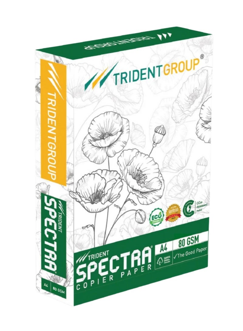 Trident Ecofriendly Trident's Spectra A4 80 GSM | 1 Carton (5 Ream x 500 Sheets) Copy Paper - An Agro Based Product - Image 2