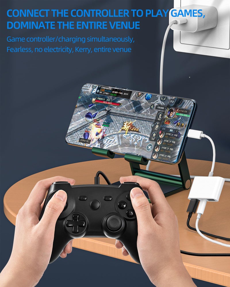 HOYULLI USB-C to Dual USB A Adapter(3in1) Type-C Charge Cable Accessorie Thunderbolt Charging Port Converter Keyboard Mouse U Disk USB Card Reader OTG Dongle Compatible for Samsung LG Pixel MacBook Pro - Image 5