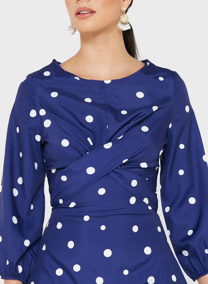 ELLA Polka Dot Twist Dress