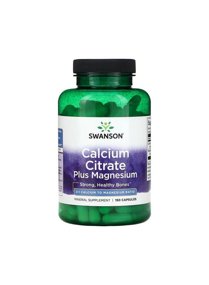 Calcium Citrate Plus Magnesium, 150 Capsules