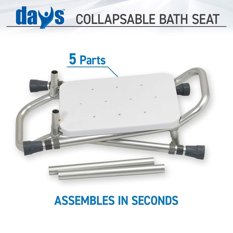 HOMECRAFT Height Adjustable Shower Stool with Handles Lightweight Sturdy Bath Seat Shower Chair for Elderly Disabled Non Slip Plastic Bathroom Stool 160kg 25st Capacity - Image 2