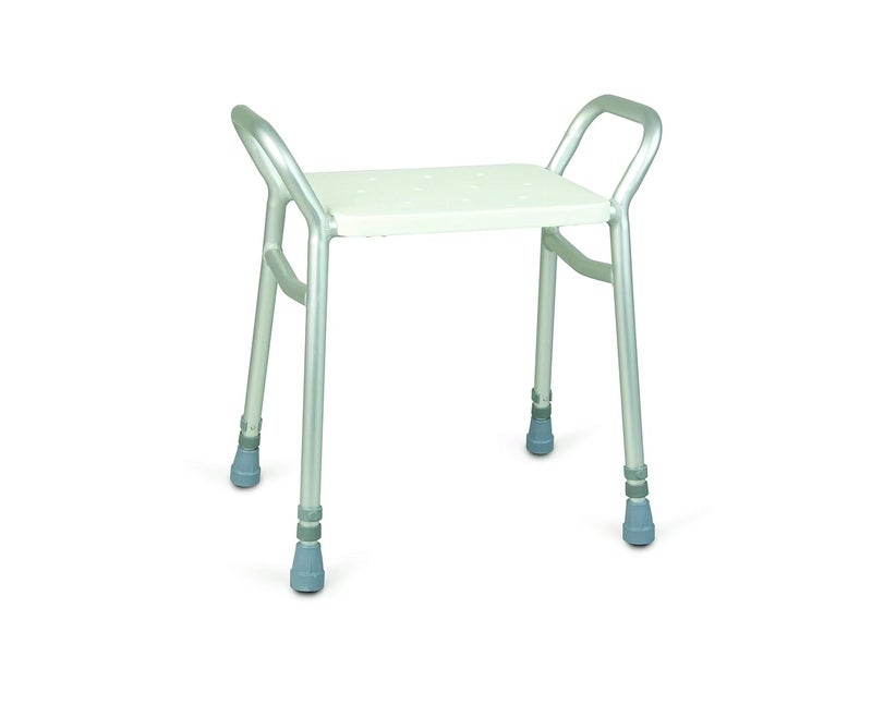 HOMECRAFT Height Adjustable Shower Stool with Handles Lightweight Sturdy Bath Seat Shower Chair for Elderly Disabled Non Slip Plastic Bathroom Stool 160kg 25st Capacity - Image 1
