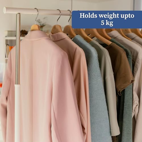 Homestrap Premium Round Bar Wooden Hanger (Pack of 8)| Durable Wooden Garment Hangers with Cut Notches & 360 Degree Swivel Chrome Hook for Hanging Heavy Clothes - Image 4