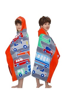 SYOSI Beach Bath Towel with Hood for Kids Toddlers Boys Girls 3 to 12 Years, Oversize Extra Size 50"x30", Super Soft Absorbent Cotton for Bath/ Pool/ Beach Swim Coverups Bathrobe, Aircraft Theme  - Image 1