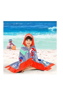 SYOSI Beach Bath Towel with Hood for Kids Toddlers Boys Girls 3 to 12 Years, Oversize Extra Size 50"x30", Super Soft Absorbent Cotton for Bath/ Pool/ Beach Swim Coverups Bathrobe, Aircraft Theme  - Image 3