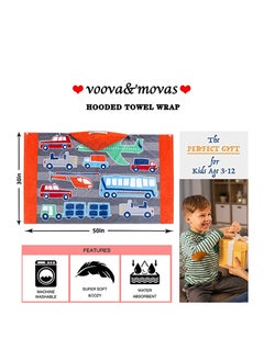 SYOSI Beach Bath Towel with Hood for Kids Toddlers Boys Girls 3 to 12 Years, Oversize Extra Size 50"x30", Super Soft Absorbent Cotton for Bath/ Pool/ Beach Swim Coverups Bathrobe, Aircraft Theme  - Image 5
