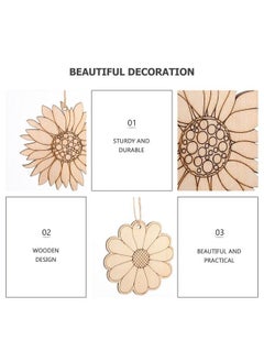 EXCEART 20Pcs Sunflower Wooden Cutouts Unfinished Sunflower Wooden Embellishments Sunflower Wood Slices Wooden Paint Crafts For Kids Painting Wedding Home Decor  - Image 4