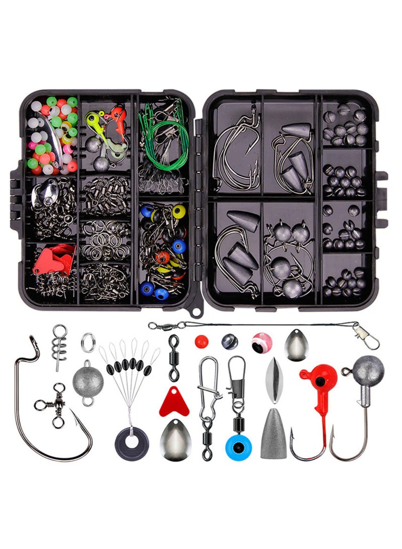 Arabest 257PCS Terminal Tackle Kits Portable Fishing Accessories Kit with Tackle Box Corrosion Resistance Anti Winding Fishing Hook Kit for Outdoor - Image 1