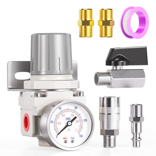 TAILONZ PNEUMATIC 1/4 Inch NPT Air-Compressor Accessories Pressure Regulator for Compressed Air Systems AR2000 Adjust 0 to 145 Psi - Image 1