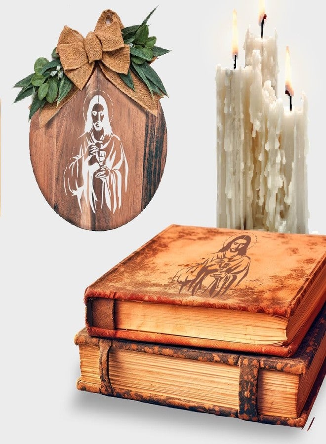 Lionx Jesus Holding Chalice Stencil 8.5 x 11 Inch Reusable Mylar Plastic Template for Painting, Religious Wall Art, Wood Signs, Glass, Scrapbooking and DIY Crafts - Image 5