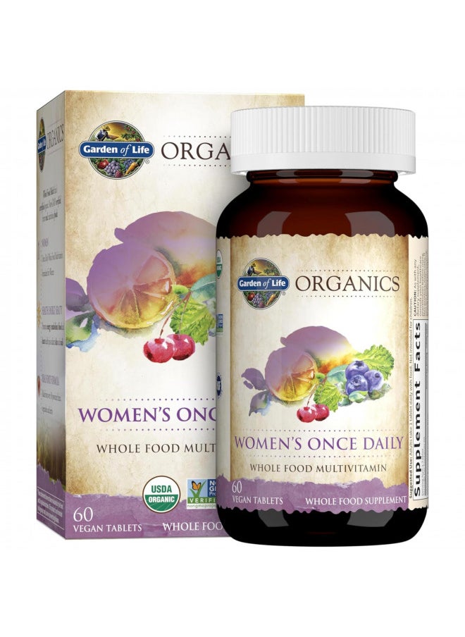Garden of Life - Garden of Life Multivitamin for Women - mykind Organics Women's Once Daily Multi - 60 Tablets, Whole Food Multi with Iron, Biotin, Vegan Organic Vitamin for Women's Health, Energy Hair Skin and Nails - Image 1
