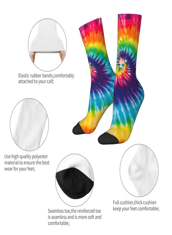 Poream Tie Dye Funny Socks Novelty Crew Socks For Men Women,Athletic Sport Casual Socks - Image 5