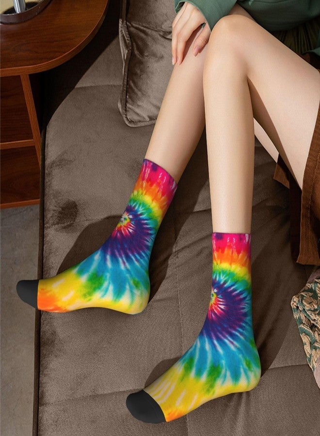 Poream Tie Dye Funny Socks Novelty Crew Socks For Men Women,Athletic Sport Casual Socks - Image 2