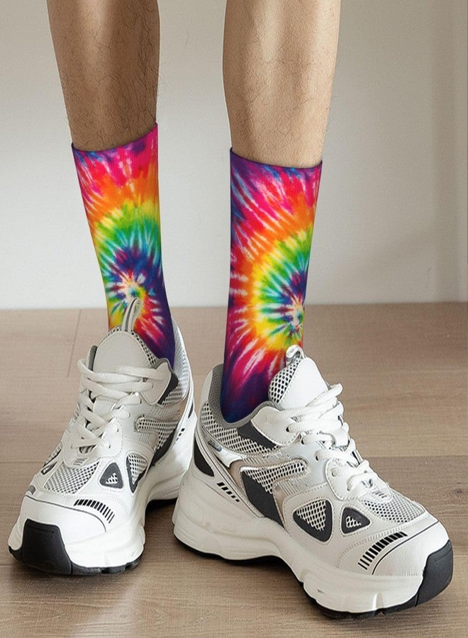 Poream Tie Dye Funny Socks Novelty Crew Socks For Men Women,Athletic Sport Casual Socks - Image 3