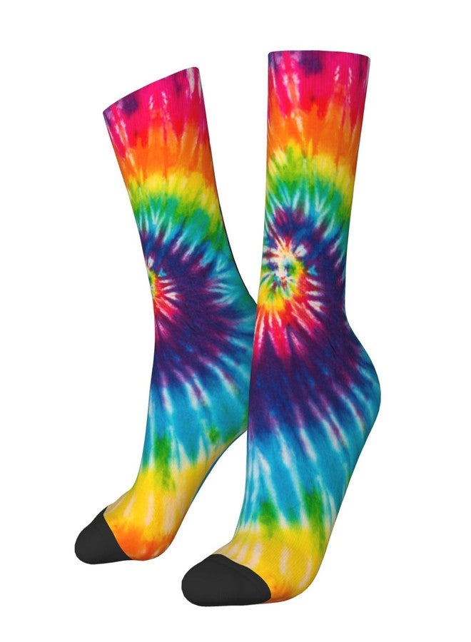 Poream Tie Dye Funny Socks Novelty Crew Socks For Men Women,Athletic Sport Casual Socks - Image 1