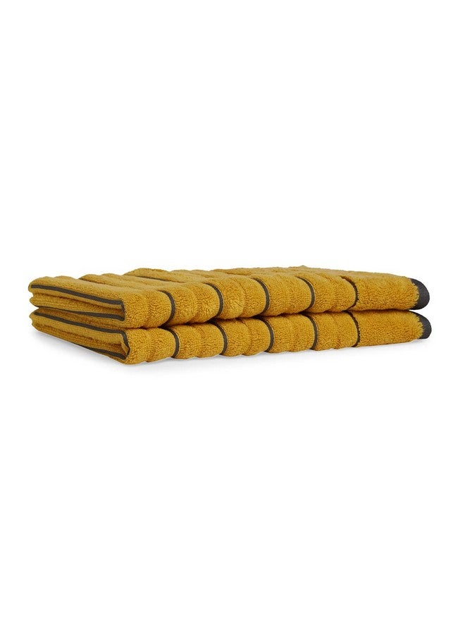 Spaces 100% Cotton Hand Towel Ribbed Texture HIGH Absorbency HIGH LOFT NA(Solid 40CMX60CM)-Mustard/ASH - Image 4