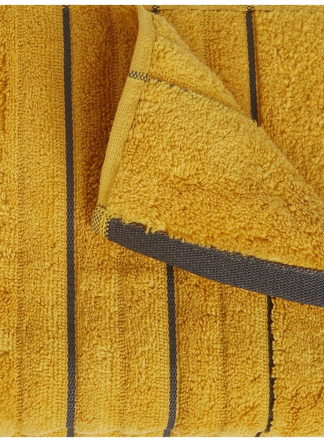 Spaces 100% Cotton Hand Towel Ribbed Texture HIGH Absorbency HIGH LOFT NA(Solid 40CMX60CM)-Mustard/ASH - Image 5