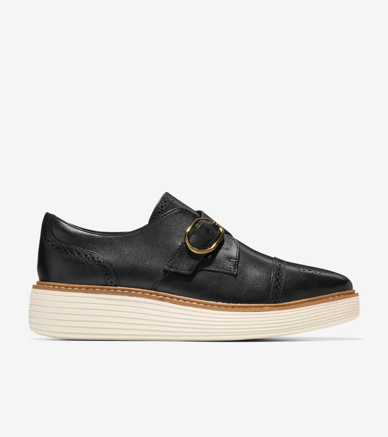 COLE HAAN Women's ØriginalGrand Platform Monk Strap Oxfords
