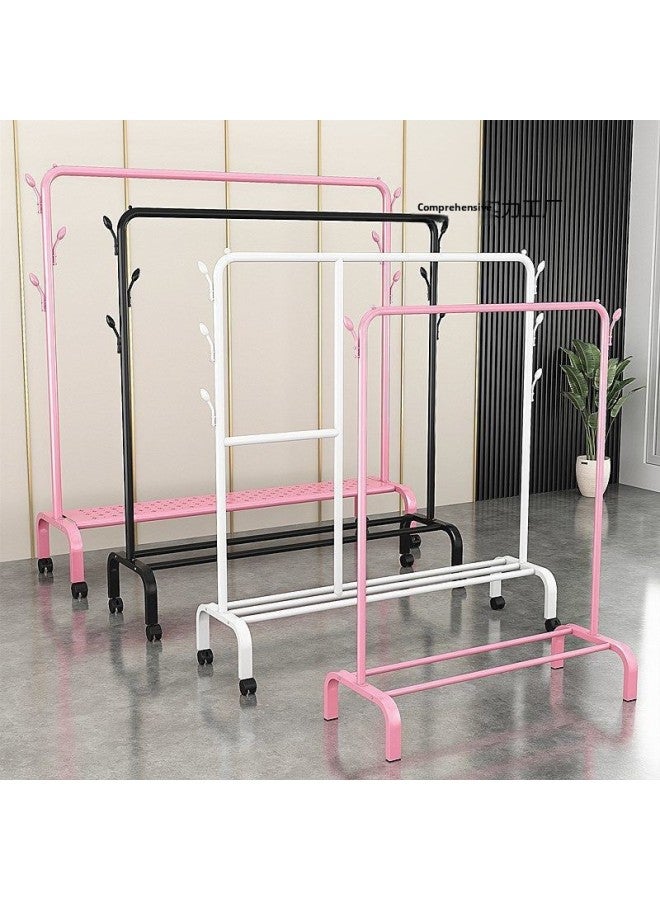 Bold Hanger Floor Drying Rack Household Indoor Folding Vertical Clothes Shelf Simple Wardrobe Storage-Color:Black  Coat Rack Length 1.5m  - Image 4