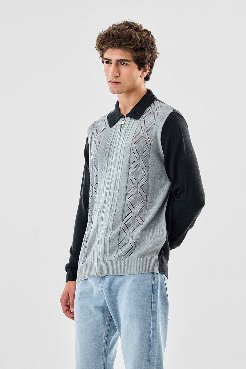 SNITCH Luxe Knitted Zipper Sweater - Image 4