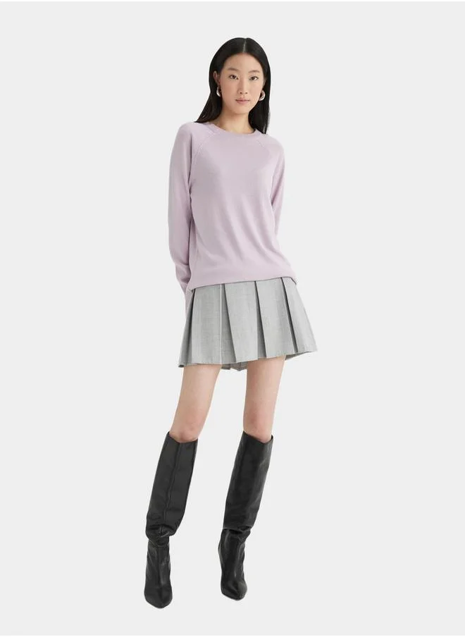 DeFacto Solid Raglan Sleeve Regular Fit Sweater by Styli