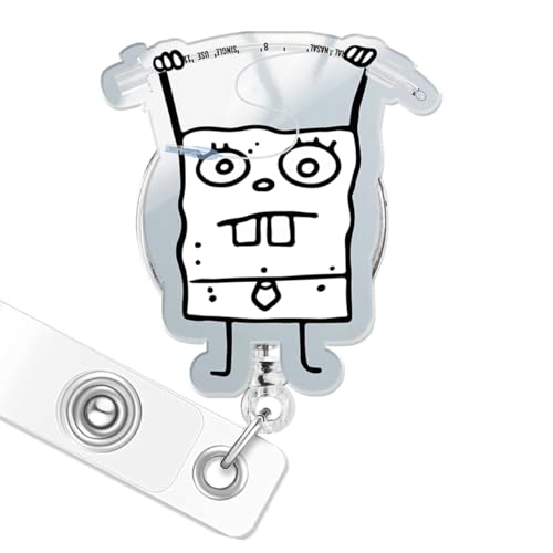 963RW Funny Badge Reel Hospital ID Retractable Holder with Acrylic Clip, Cute Nurse Accessory for RN, MD, Critical Care, ICU, Healthcare - Image 1
