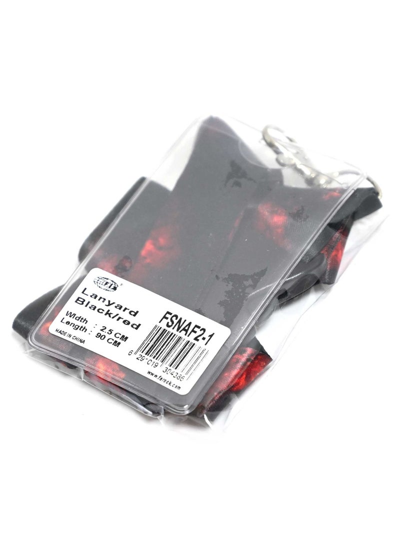 FIS حقيبة FIS تحتوي على حبل تعليق فاخر بخطاف معدني بعرض 2.5 سم وطول 90 سم مع شارة اسم شفافة مقاس 62 × 102 مم باللون الأسود/الأحمر -FSNAF2-1 - Image 5
